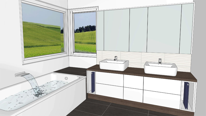 Zeichnung für Planung Badezimmer